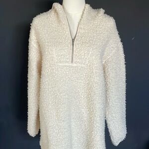 teddy hoodie in cream xs